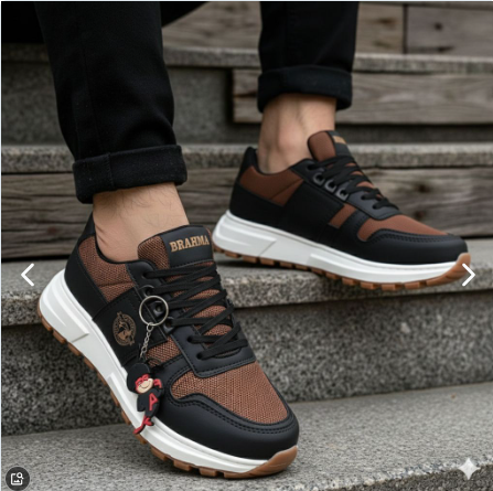 Tenis BRAHMA color negro con cafe